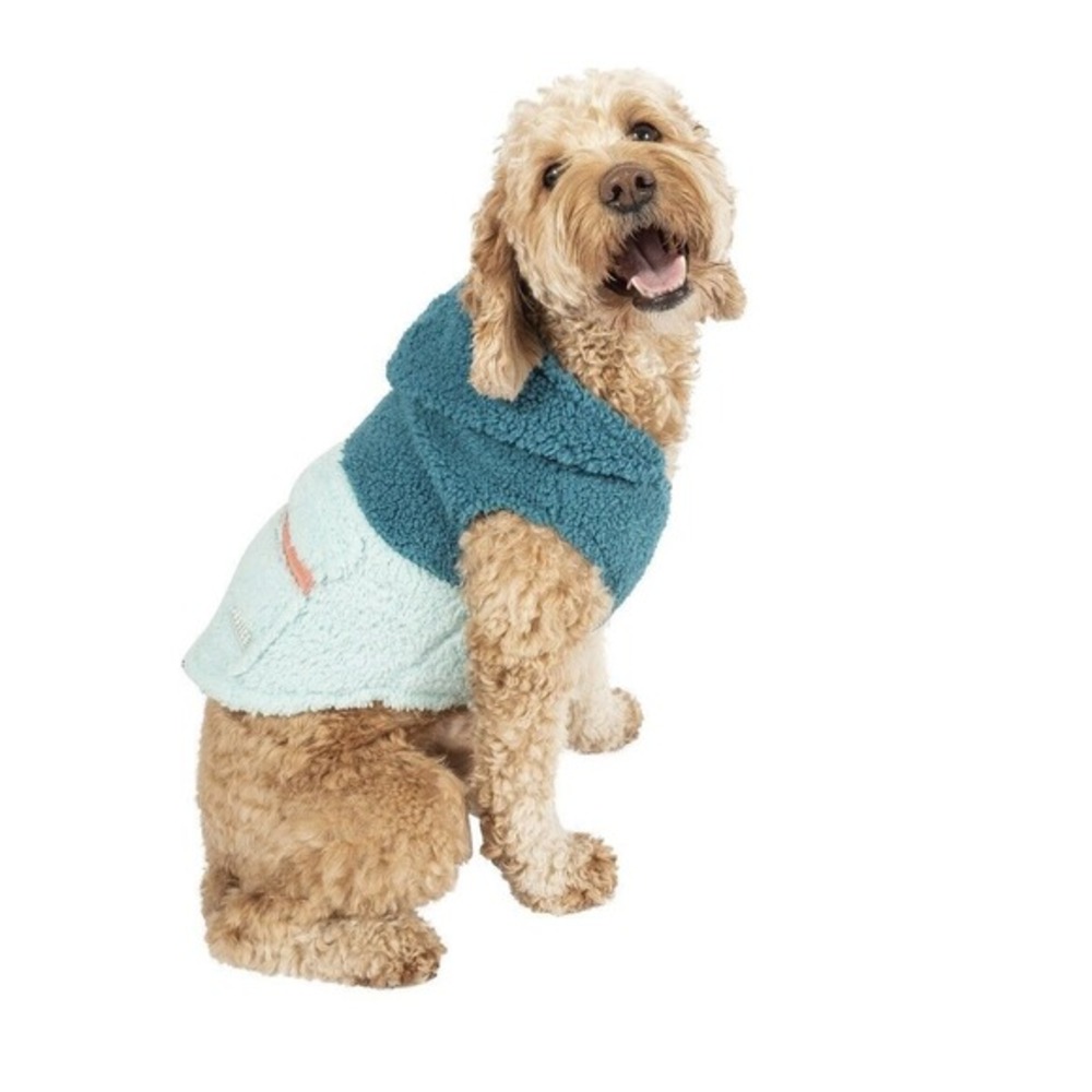 NWT Justice Pet Polyester Sherpa Snowflake Dog‎ Hoodie Turquoise Size S